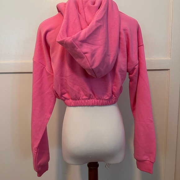 NWOT Naked Wardrobe Cropped Pink Hoodie - Picture 2 of 2
